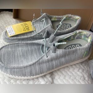 Hey Dude Wendy Marled grey & Green Slip on Shoe NWT women’s Size 10